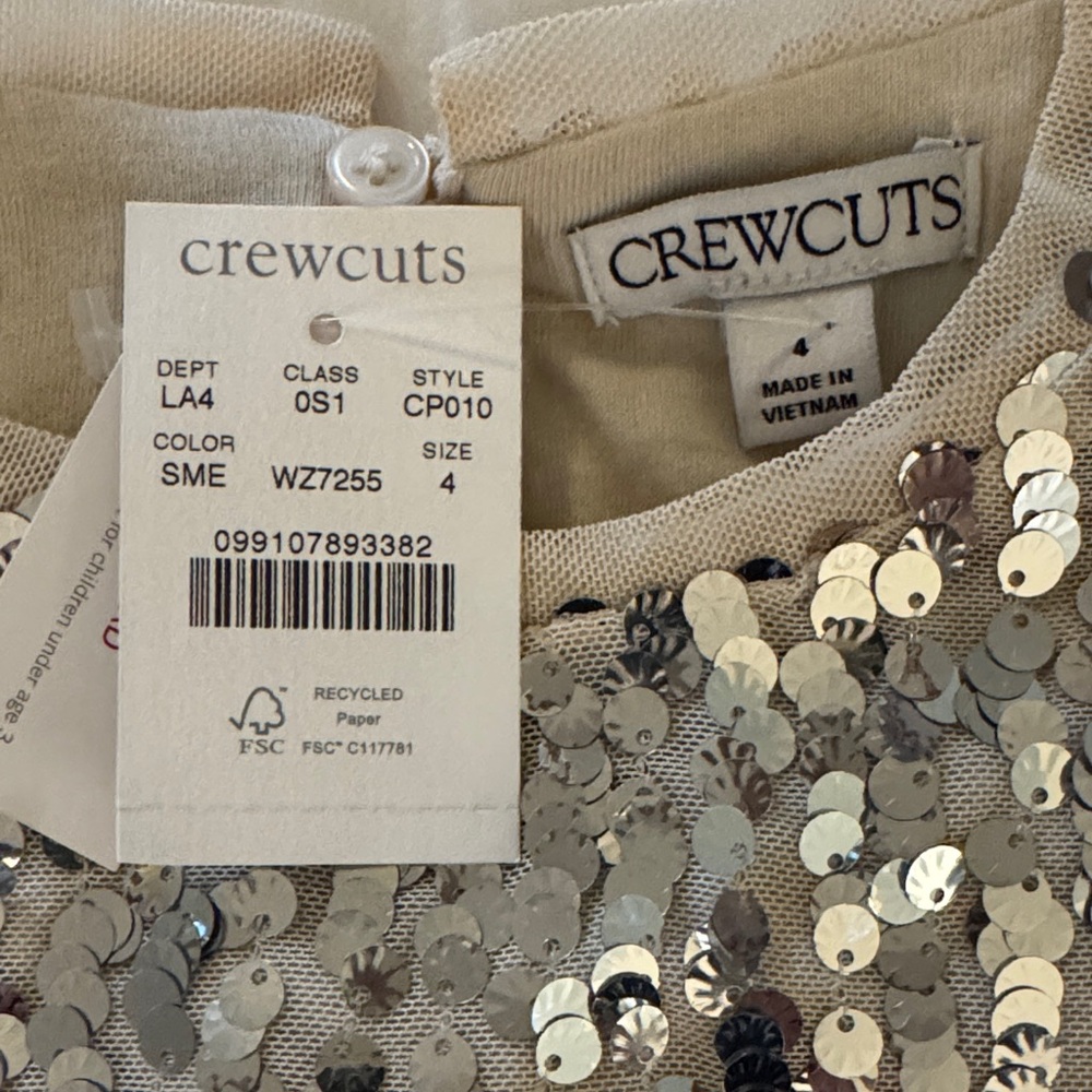 NWT J. Crew Kids Sequin Dresa - Picture 2 of 9